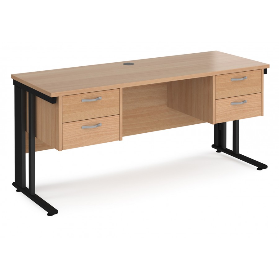 Maestro Cable Managed Desk With Twin Pedestals